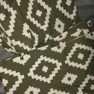 Threshold Farrah olive curtain panels. Aztec print